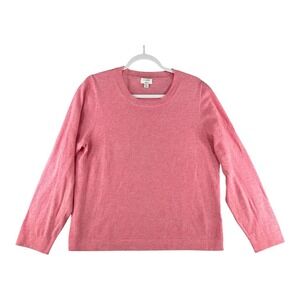 J Crew Teddie Pink‎ Wool Blend Long Sleeve Crew Neck Sweater Womens Size X-Large